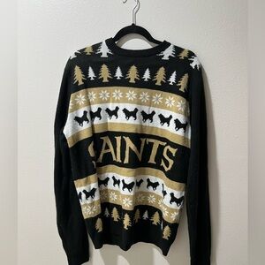 Saints Black and Gold Men's Holiday Christmas Sweater, size XL, GUC, Nola, NFL